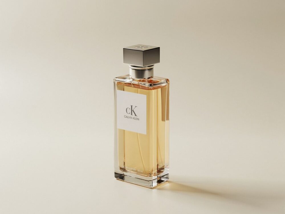 perfumy Calvin Klein na kobiecej toaletce