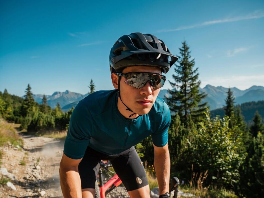 rowerzysta w okularach sportowych