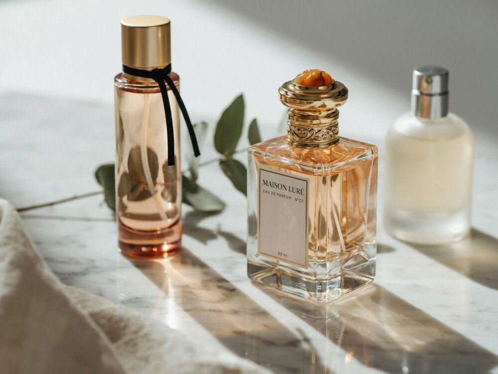 zestaw różnych perfum